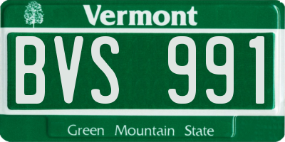 VT license plate BVS991