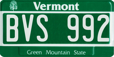 VT license plate BVS992