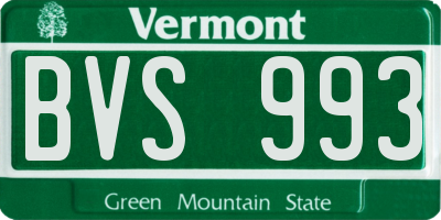 VT license plate BVS993