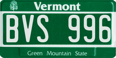 VT license plate BVS996