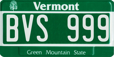 VT license plate BVS999