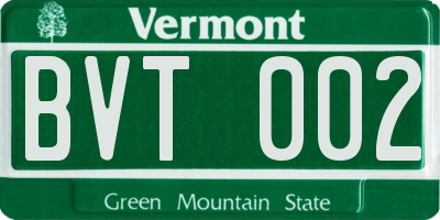 VT license plate BVT002