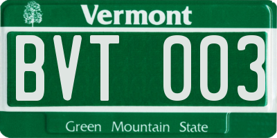 VT license plate BVT003