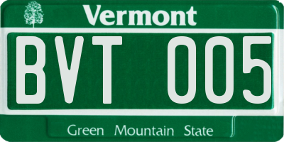 VT license plate BVT005