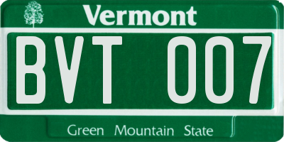 VT license plate BVT007