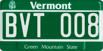 VT license plate BVT008