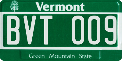 VT license plate BVT009