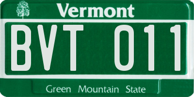 VT license plate BVT011