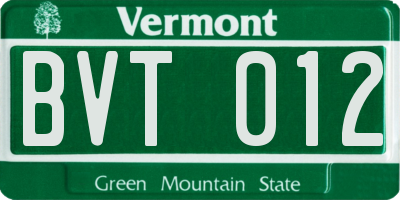 VT license plate BVT012