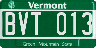 VT license plate BVT013