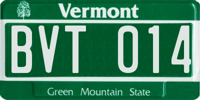 VT license plate BVT014