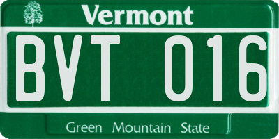 VT license plate BVT016