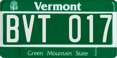 VT license plate BVT017