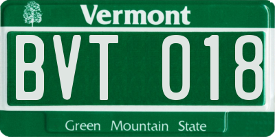 VT license plate BVT018
