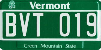 VT license plate BVT019