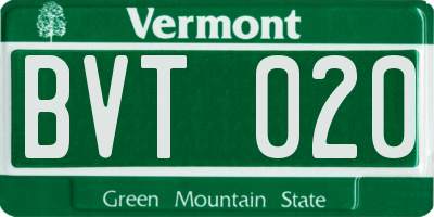 VT license plate BVT020