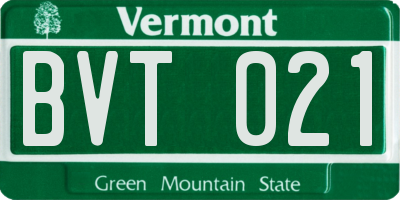 VT license plate BVT021