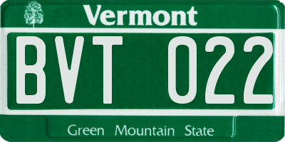 VT license plate BVT022