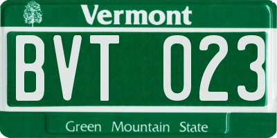 VT license plate BVT023