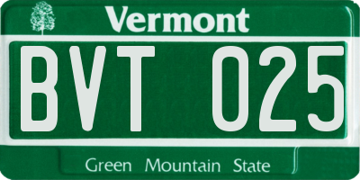 VT license plate BVT025