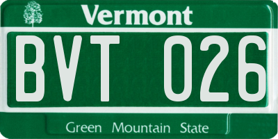 VT license plate BVT026