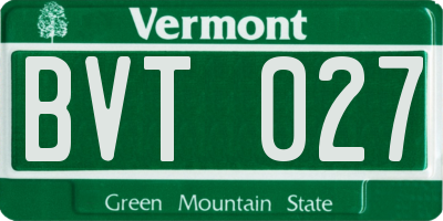 VT license plate BVT027