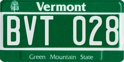 VT license plate BVT028
