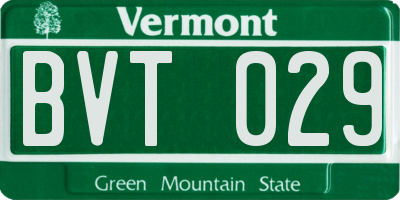 VT license plate BVT029