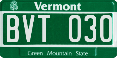 VT license plate BVT030