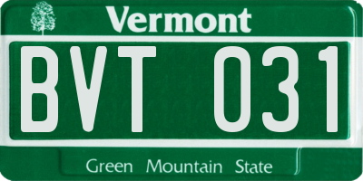 VT license plate BVT031