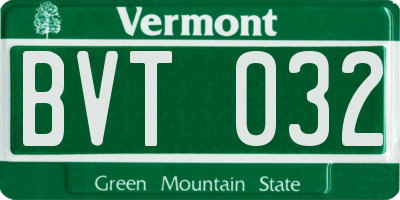 VT license plate BVT032