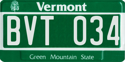 VT license plate BVT034