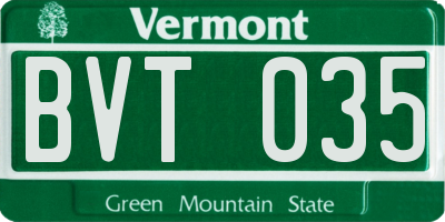 VT license plate BVT035