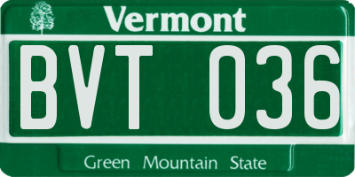 VT license plate BVT036