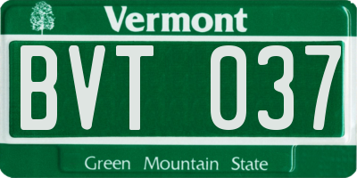 VT license plate BVT037