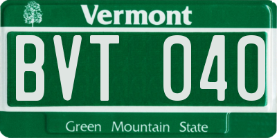 VT license plate BVT040