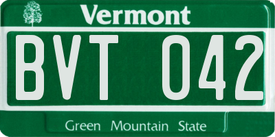 VT license plate BVT042
