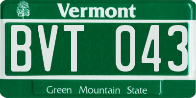 VT license plate BVT043