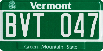VT license plate BVT047