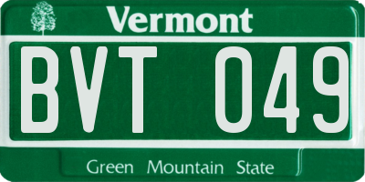 VT license plate BVT049