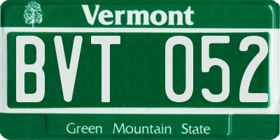 VT license plate BVT052