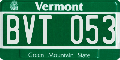 VT license plate BVT053