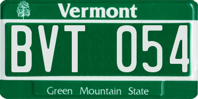 VT license plate BVT054