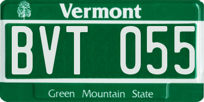 VT license plate BVT055