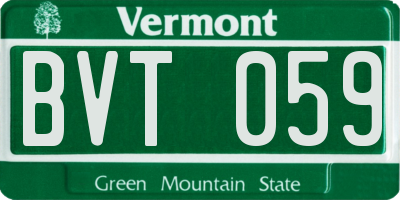 VT license plate BVT059