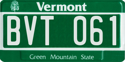 VT license plate BVT061
