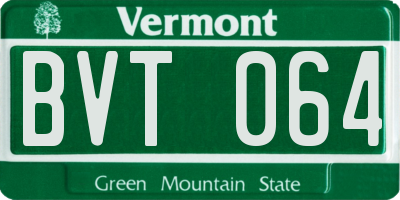 VT license plate BVT064