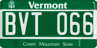 VT license plate BVT066