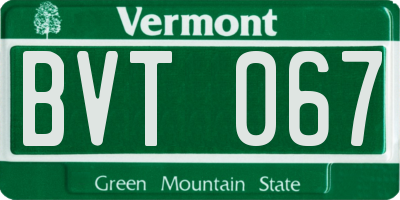 VT license plate BVT067