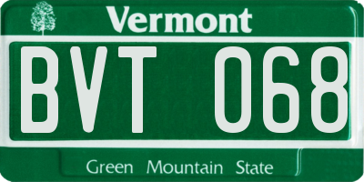 VT license plate BVT068